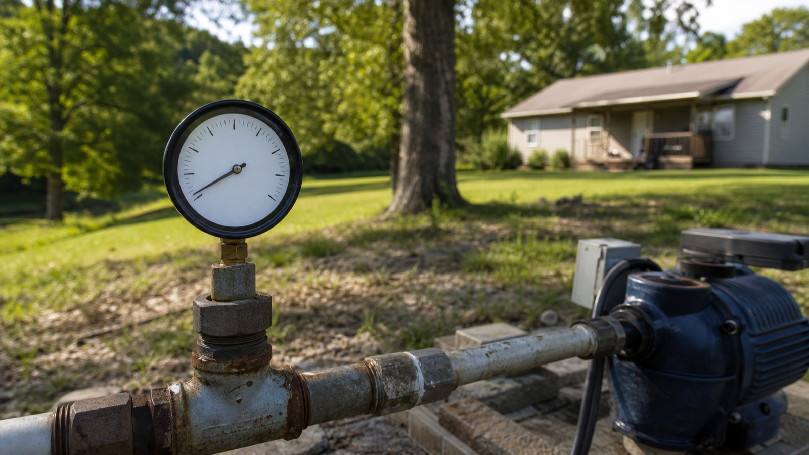 Well pressure gauge reading low while the pump is audibly running