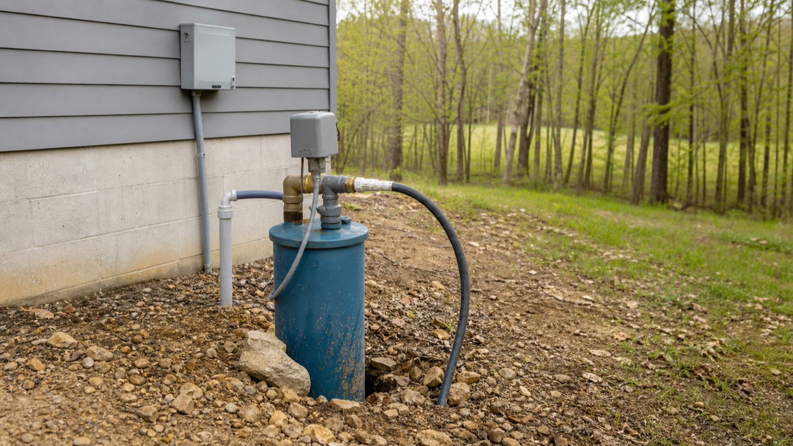 Household preparing to request emergency well service during a no-water situation